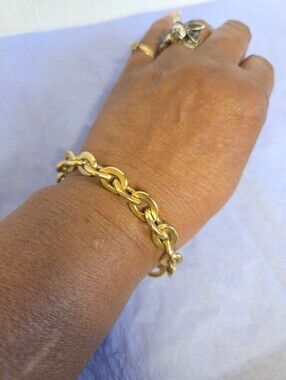 Vintage 90s Oscar de la Renta Gold-tone Chain Link Bracelet